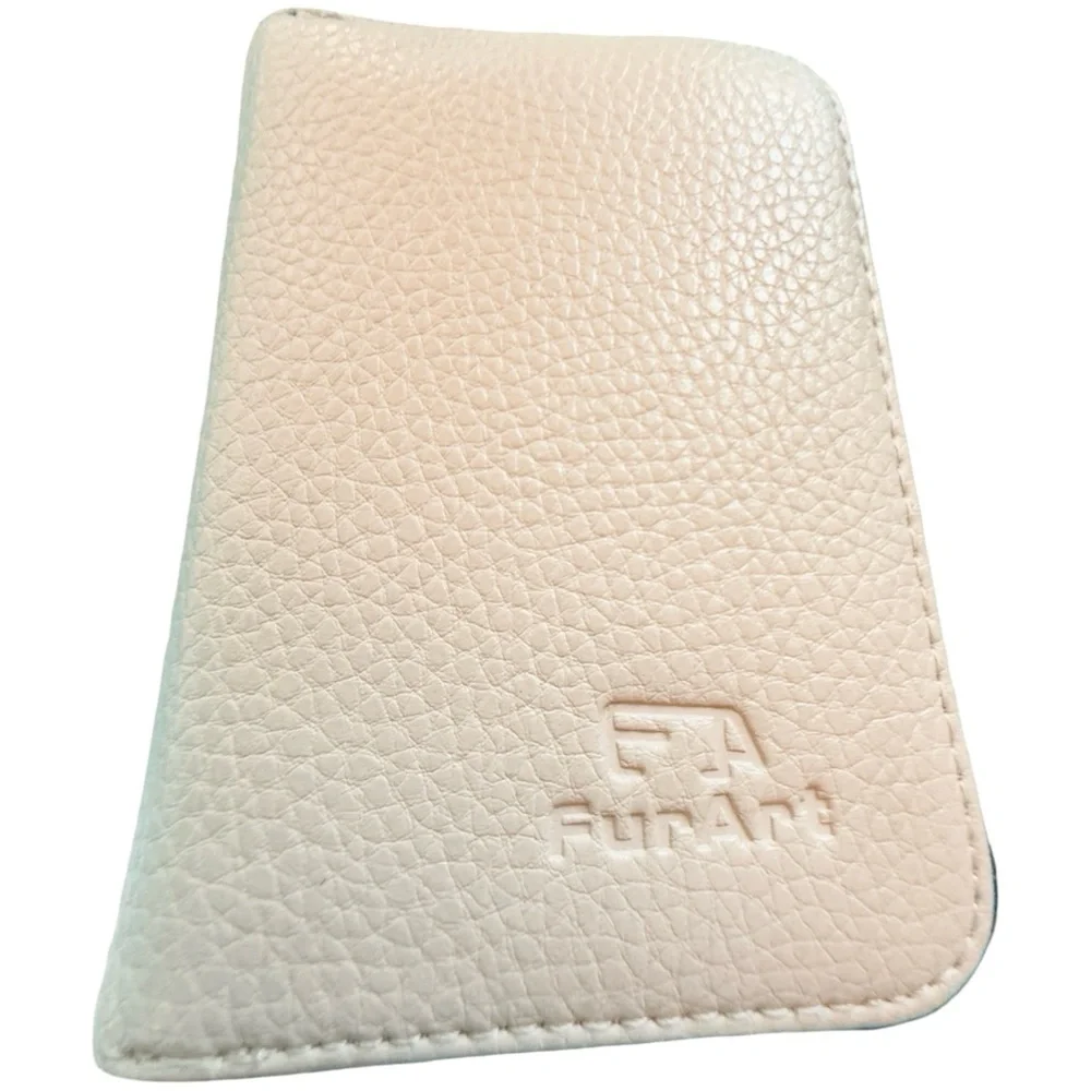 Luxury Cream Leather ID Card Holder 4.25 X 3”